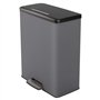 Curver Poubelle Duo à Pédale 26L+26L Gris Froid Conteneur à Déchets Cuisine