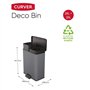 Curver Poubelle Duo à Pédale 26L+26L Gris Froid Conteneur à Déchets Cuisine