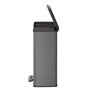 Curver Poubelle Duo à Pédale 26L+26L Gris Froid Conteneur à Déchets Cuisine