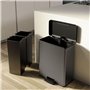 Curver Poubelle Duo à Pédale 26L+26L Gris Froid Conteneur à Déchets Cuisine