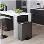 Curver Poubelle Duo à Pédale 26L+26L Gris Froid Conteneur à Déchets Cuisine