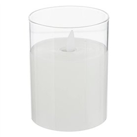 Atmosphera - Bougie LED Sena en verre D7,5cm