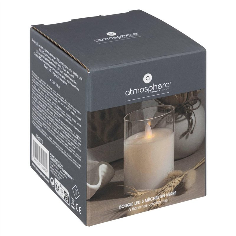 Image secondaire de Atmosphera - Bougie LED Sena en verre D7,5cm