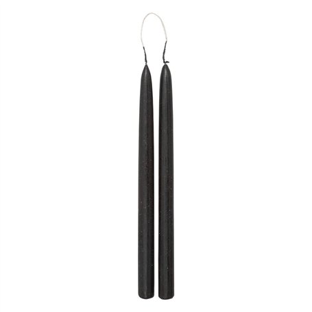 Atmosphera - Lot de 2 bougies bâtons Hugo en coton H30cm noir