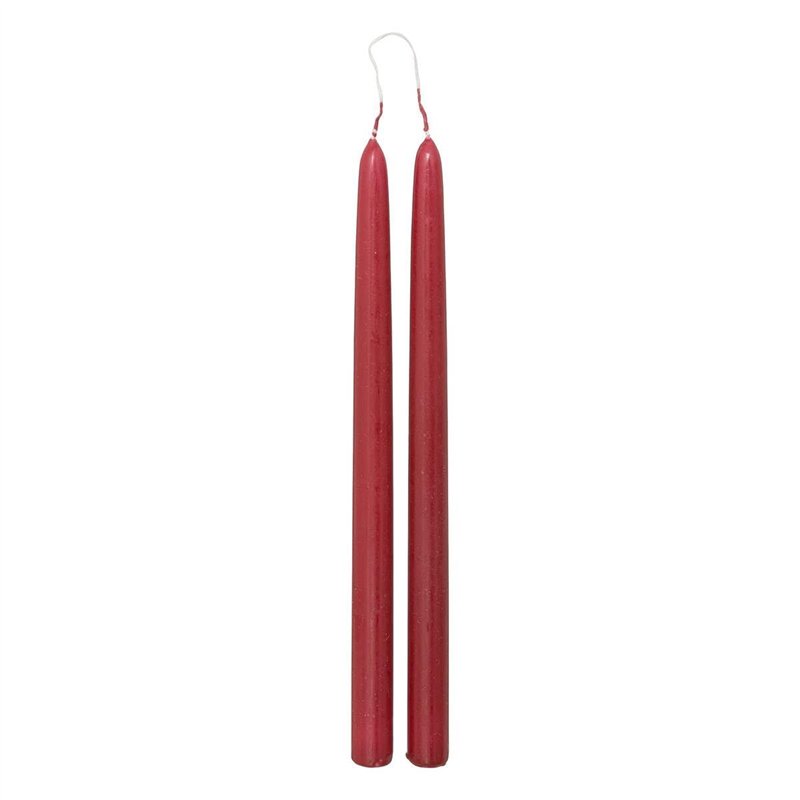 Atmosphera - Lot de 2 bougies bâtons Hugo en coton H30cm rouge