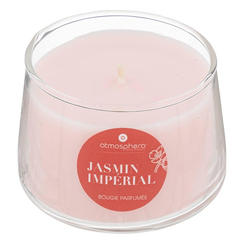 Atmosphera - Bougie parfumée Izor en Verre D7,5cm Rose
