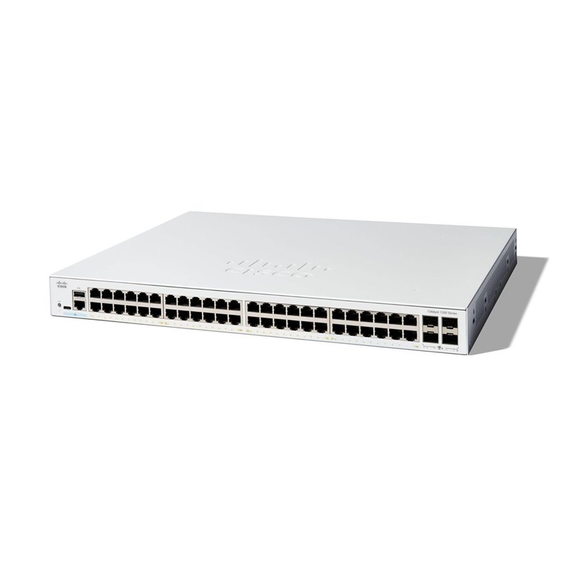 Cisco Commutateur administrable Cisco Catalyst 1300-48T-4X, 48 Ports GE, Ports SFP+ 4x10GE, Garantie limitée à Vie (C1300-48T-4X)