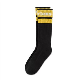 Dr. Martens Chaussettes en mélange de coton avec logo athlétique pour adultes, noir/jaune, taille S/M, noir/jaune, S/M