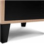 IDMarket - Table de Chevet Ester Effet Bois 1 Porte métal Noir Design Industriel