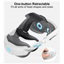 TRANSNOVO Sangle Élite Compatible avec Meta Quest 3S/Quest 3 Accessoire, Sangle Rétractable à Bouton Unique de Remplacement pour