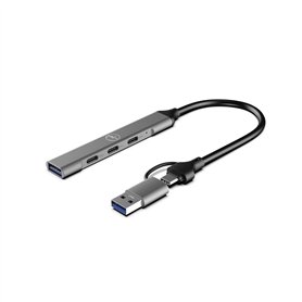 Mobility Lab – Hub 2 en 1 en USB ou USB-C – 3 Ports USB-C et 1 Port USB – Design très Fin – Transfert de données Ultra Rapide – 