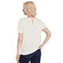 Street One LS Solid Blouse à Col Rond W St T-Shirt, Blanc Cassé, 42 Femme