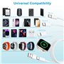 4 en 2 Câble pour Chargeur Apple Watch, Chargeur Watch USB C 1M Cable Apple Watch avec Lightning/USB C/iWatch/Micro pour Apple W