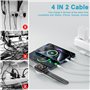 4 en 2 Câble pour Chargeur Apple Watch, Chargeur Watch USB C 1M Cable Apple Watch avec Lightning/USB C/iWatch/Micro pour Apple W