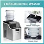 EUHOMY Machine à glaçons en acier inoxydable, 24 glaçons en 13 minutes, 24 kg/24 h, machine à glaçons gastro, auto-nettoyante, 3