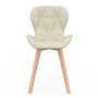 IDMarket - Lot de 4 chaises ROBINE en Tissu Mix Color Bleu, Gris, Beige et Noir