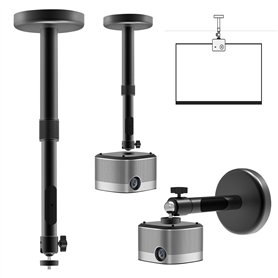 2 in 1 Support Videoprojecteur Plafond, Support Mural Videoprojecteur, Support Projecteur, 360° Schwenkbar Support Rétroprojecte