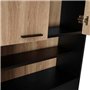 IDMarket - Meuble étagères de rangement dessus machine à laver et WC WALLIS noir et bois façon hêtre