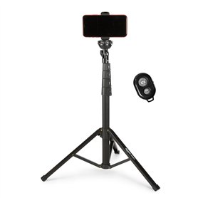 Amazon Basics Trépied pour iPhones extensible jusqu’à 162 cm avec fonctions perche à selfie et trépied, noir