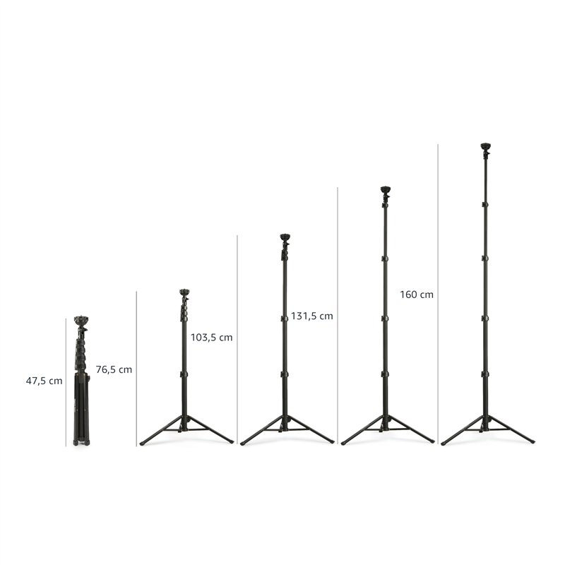 Image secondaire de Amazon Basics Trépied pour iPhones extensible jusqu’à 162 cm avec fonctions perche à selfie et trépied, noir