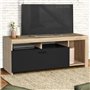 IDMarket - Meuble TV 110 cm Malo Bois et Placard Noir
