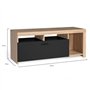 IDMarket - Meuble TV 110 cm Malo Bois et Placard Noir