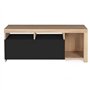 IDMarket - Meuble TV 110 cm Malo Bois et Placard Noir
