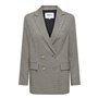 ONLY Onllettie Ls Loose Check Blazer TLR, Noir/Carreaux : Pierre Ponce + Cloud Dancer, 42 Femme