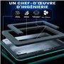 KLIM Turbofrost - Refroidisseur PC Portable 4 turbo ventilateurs - 4 x 4000 RPM, 2 modes d'alimentation USB-C/DC, RGB dynamique,