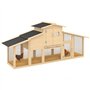 IDMarket - Poulailler VIP avec pondoir et clapier Double XXL en Bois