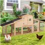 IDMarket - Poulailler VIP avec pondoir et clapier Double XXL en Bois