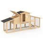 IDMarket - Poulailler VIP avec pondoir et clapier Double XXL en Bois