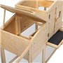 IDMarket - Poulailler VIP avec pondoir et clapier Double XXL en Bois