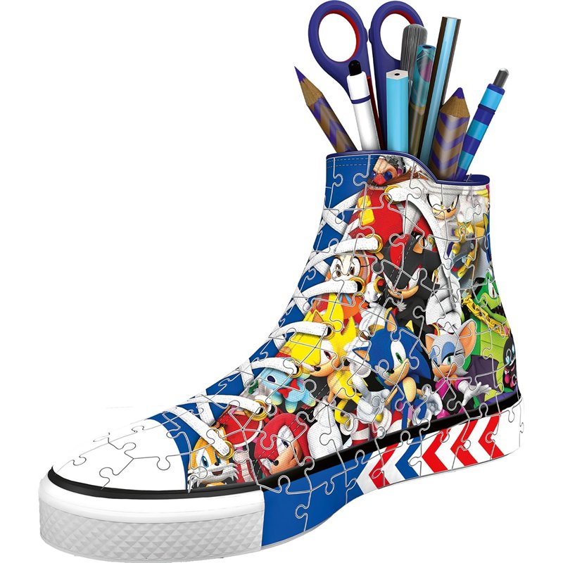Image secondaire de Ravensburger - Puzzle 3D Sneaker - Sonic - Pot à Crayons - A partir de 8 Ans - 108 pièces numérotées à Assembler sans Colle - Ac