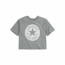Converse Chuck Patch Boxy T-Shirt à Manches Courtes pour Enfant Gris