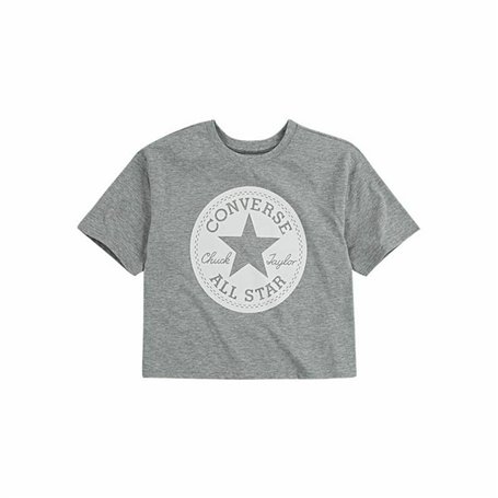 Converse Chuck Patch Boxy T-Shirt à Manches Courtes pour Enfant Gris
