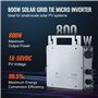VEVOR Micro Onduleur Solaire Lié au Réseau 800 W Micro-onduleur Solaire Étanche IP65 Alliage d'Aluminium Tension CC 18-50 V avec