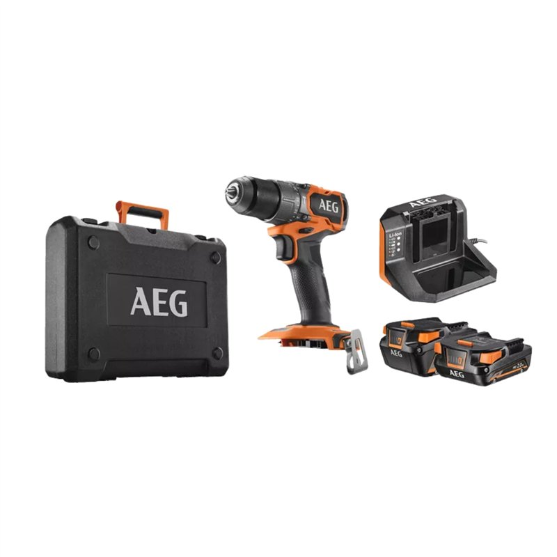 Perceuse-visseuse à percussion AEG 18V Brushless - Batteries 4,0Ah et 2.0Ah - Chargeur - BSB18SBL2-X02