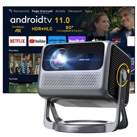 ULTIMEA Projecteur 4K True Android TV 11.0 avec Netflix, Projecteur Video avec 90° Gimbal, Dolby Audio, 600 ANSI HDR10&HLG, Vide
