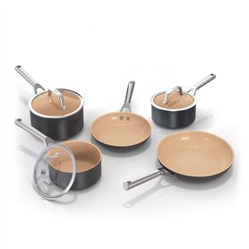 Ninja Extended Life Keramic CW95000EUUKDB Batterie de cuisine 5 pièces (sauteuse 20 et 24 cm + casseroles et couvercles) de 16, 