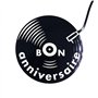 22230 Carte carrée Bon ANNIVERSAIRE Musique Tourne Disque Vinyle Noir Brillant Platine DJ - Avec Enveloppe blanche 15x15cm - Cré
