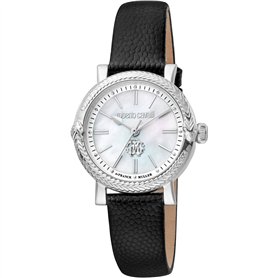 Roberto Cavalli by Franck Muller Femmes Analogique Quartz Montre avec Bracelet en Cuir RV1L193L0011