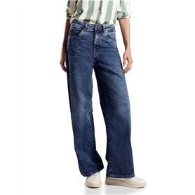 STREET ONE A378109 Jean Coupe Ample, Bleu Foncé Délavé, 28W x 30L Femmes