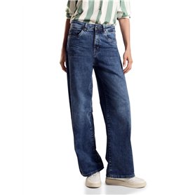 STREET ONE A378109 Jean Coupe Ample, Bleu Foncé Délavé, 26W x 30L Femmes