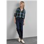 STREET ONE A344959 Chemisier à Carreaux, Vert Sapin, 48 Femmes T-Shirt, Multicolore