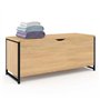 IDMarket - Coffre de Rangement 100 cm Detroit Bois et Noir Design Industriel