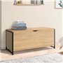 IDMarket - Coffre de Rangement 100 cm Detroit Bois et Noir Design Industriel