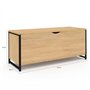 IDMarket - Coffre de Rangement 100 cm Detroit Bois et Noir Design Industriel