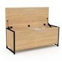 IDMarket - Coffre de Rangement 100 cm Detroit Bois et Noir Design Industriel