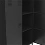 IDMarket - Armoire basse ESTER 2 portes métal noir et plateau bois design industriel